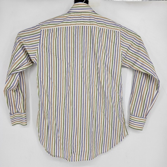 Etro Shirt Mens‎ 39 Button Up Casual Preppy Striped Long Sleeve Milano Italy - Picture 4 of 10